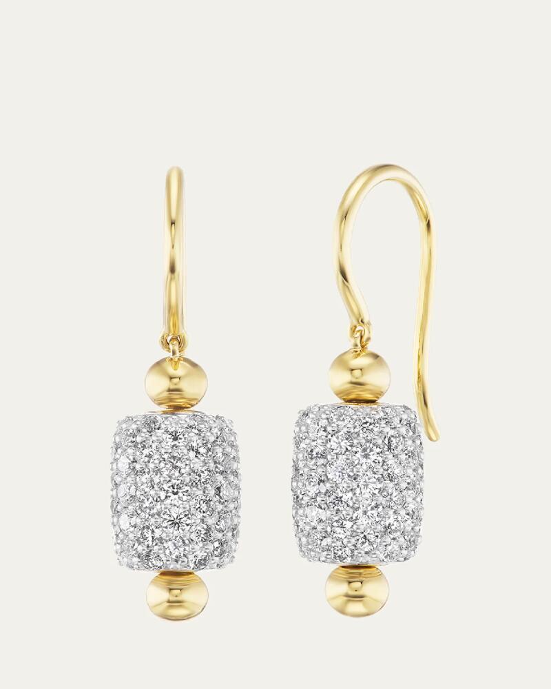 Emily P. Wheeler 18K Yellow Gold Barrel Drop Earrings with Diamonds Cover