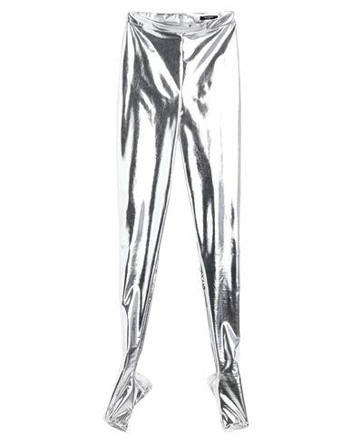 Balmain Woman Leggings Silver Polyester, Elastane Cover