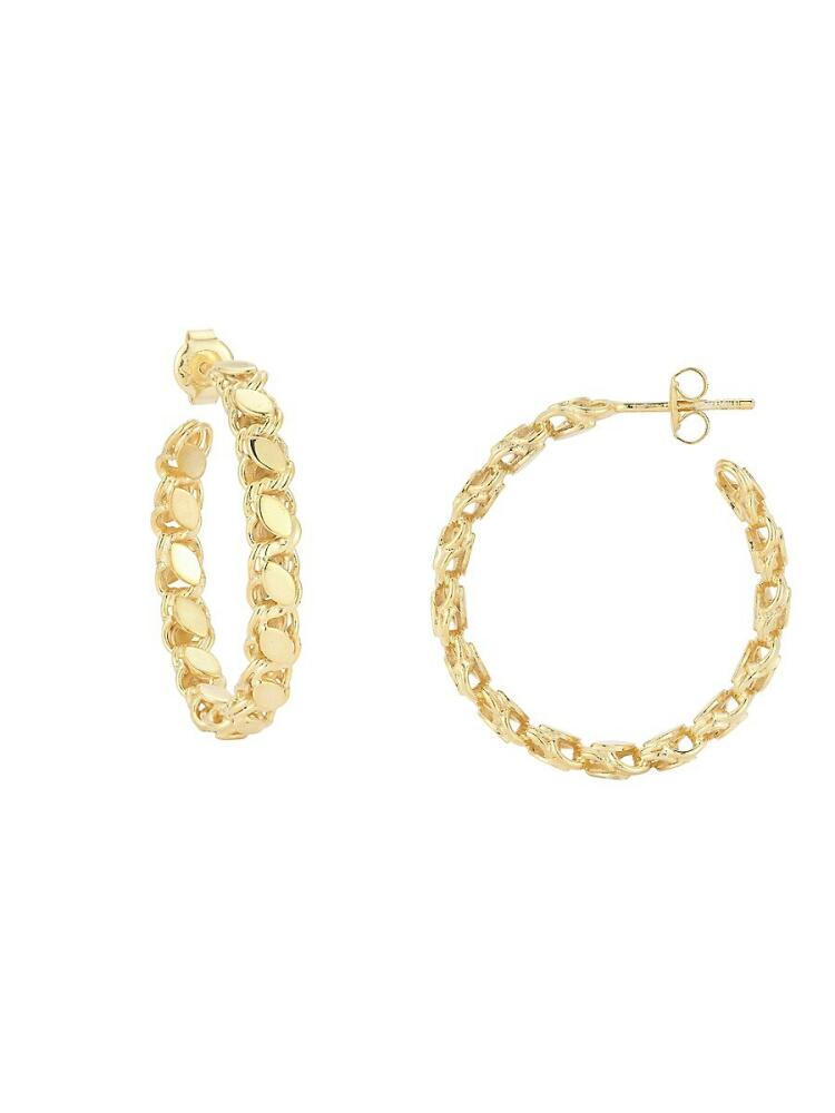 SPHERA MILANO Women's 14K Goldplated Sterling Silver Chain Hoop Earrings Cover