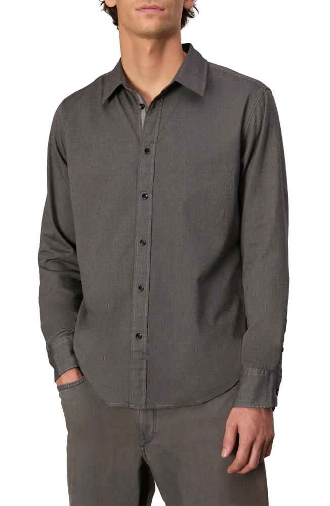 rag & bone Tomlin Cotton Dobby Button-Up Shirt in Dark Grey Cover