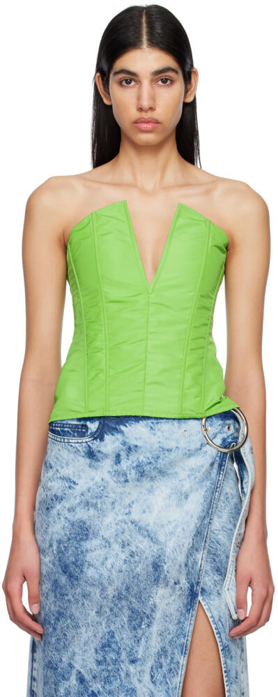 Marques Almeida Green V-Neck Tank Top Cover