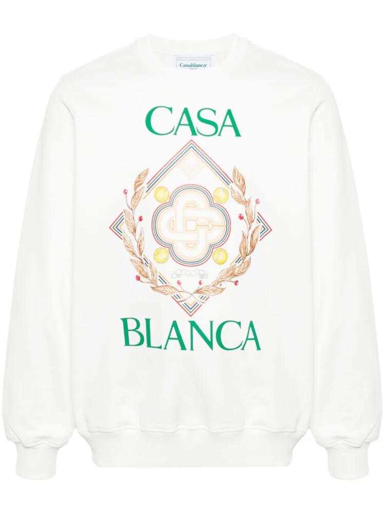 Casablanca logo-print cotton sweatshirt - White Cover