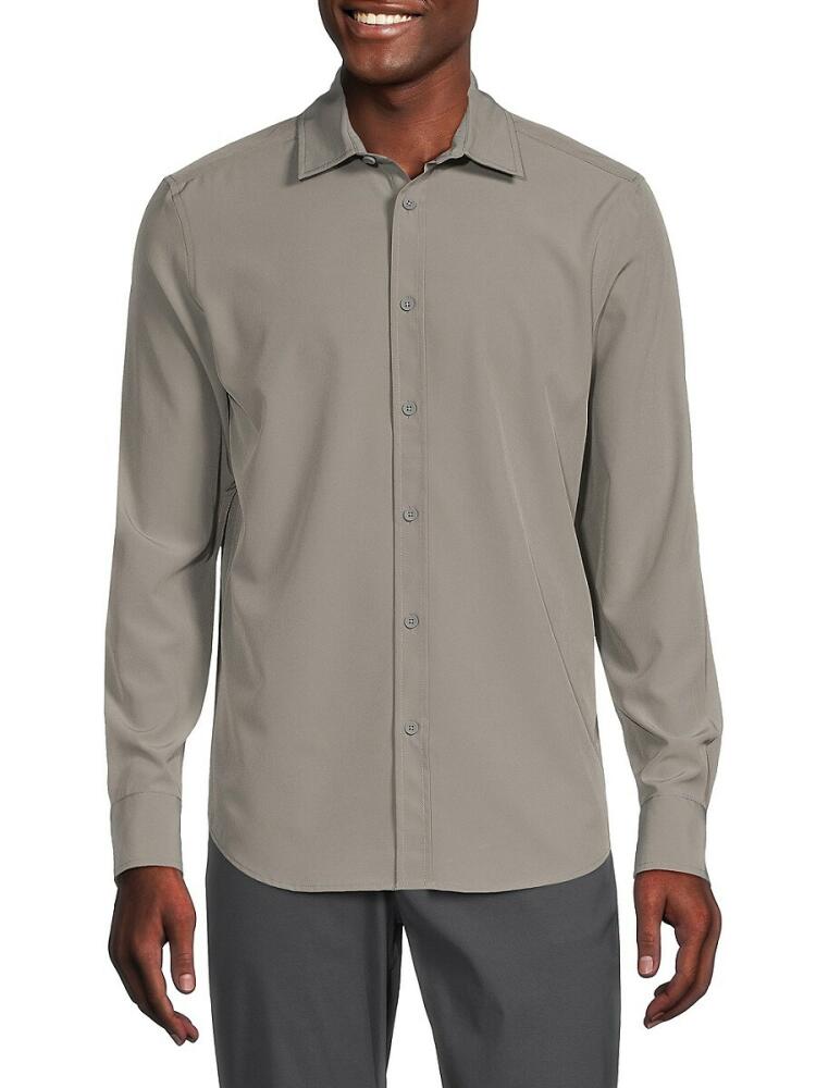 Kenneth Cole Men's Solid Shirt - Grey Cover