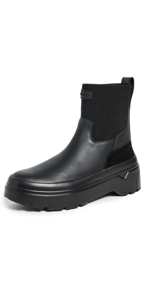 Hunter Boots Explorer Chelsea Flatform Boots Black Cover