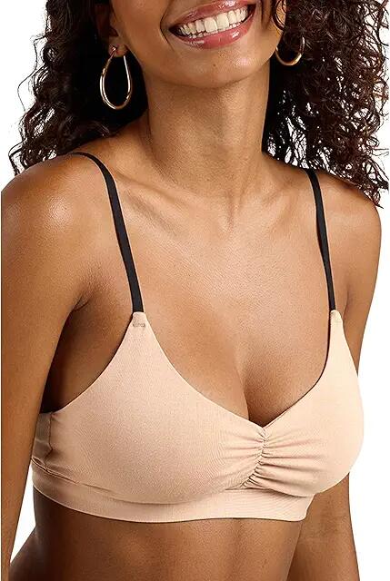 MeUndies Feel Free Ruched Bralette (Sand Dune) Women's Bra Cover