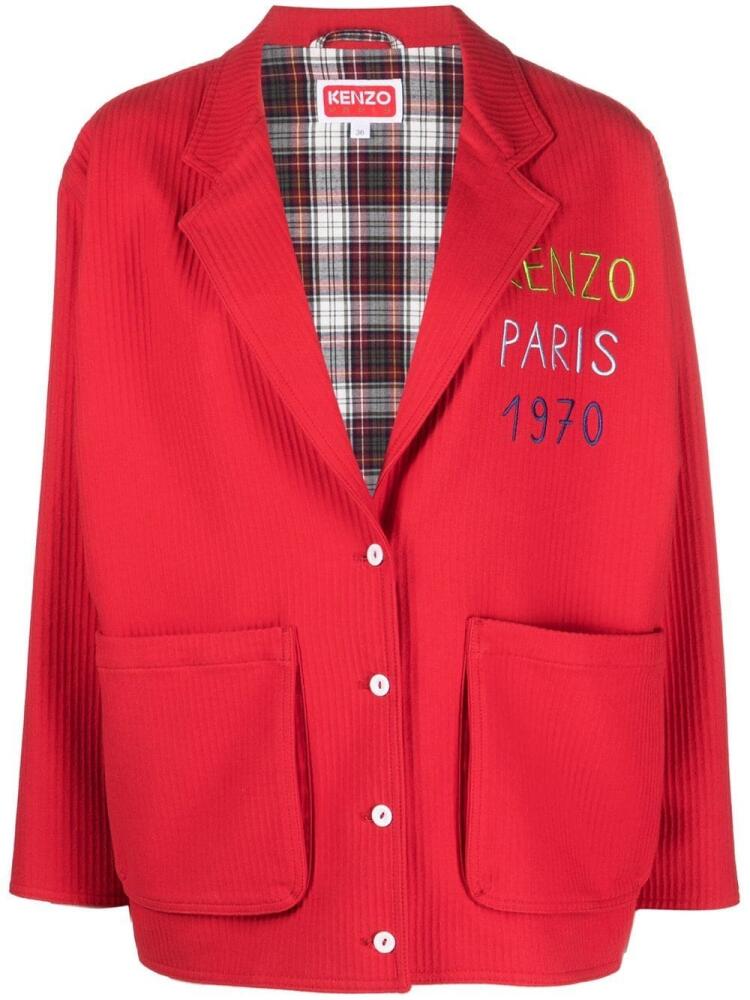 Kenzo logo-embroidered single-breasted blazer Cover