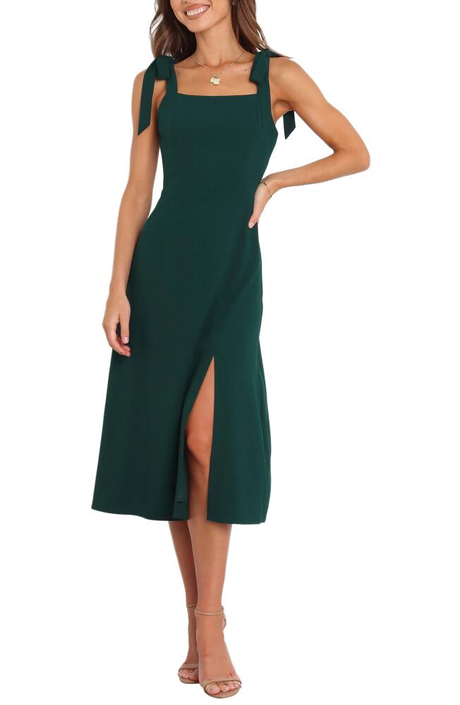 Petal & Pup Laurel Tie Shoulder A-Line Midi Dress in Emerald Cover