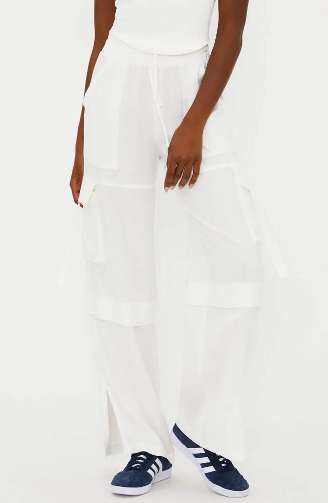 Beach Riot Gianna Cotton & Linen Cargo Pants in White Cover