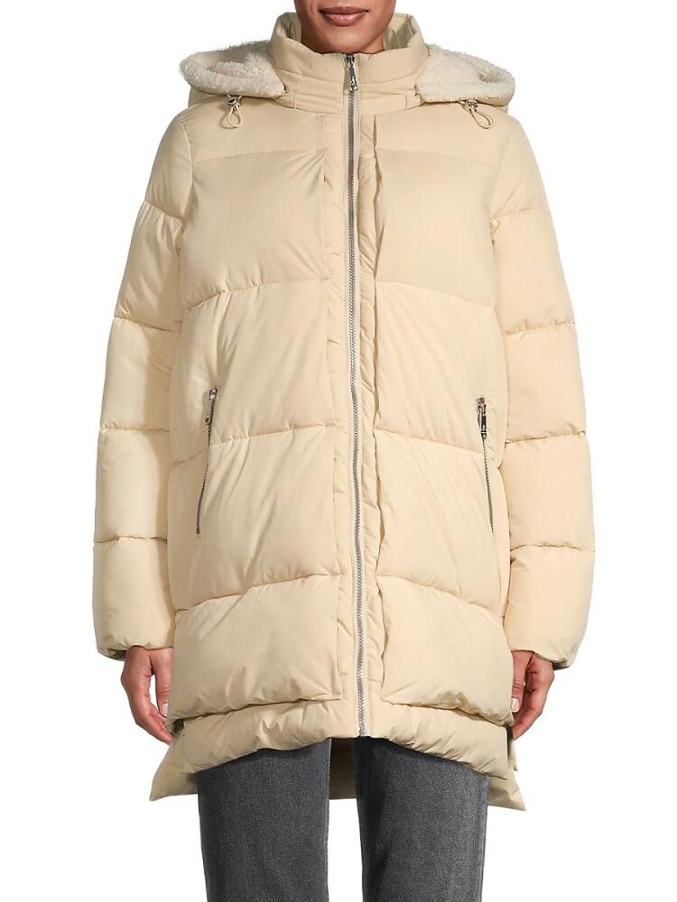 Sam Edelman Women's Hooded Puffer Parka - Sand Cover