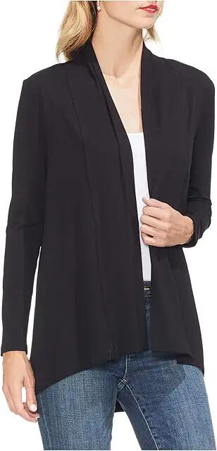 Vince Camuto Open Front Cardigan (Rich Black) Women's Clothing Cover