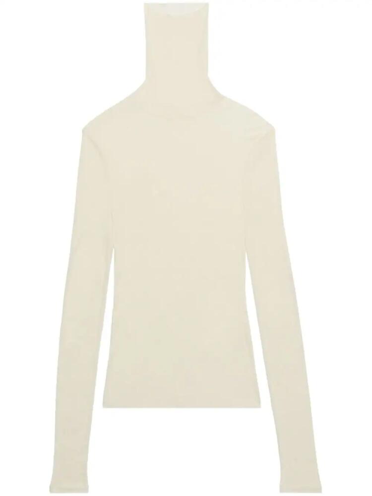 AMI Paris ribbed roll-neck top - Neutrals Cover