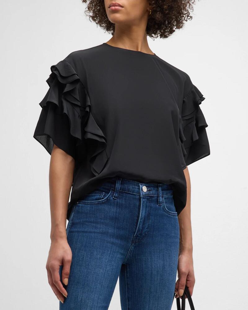 FRAME Ruffle-Sleeve Blouse Cover