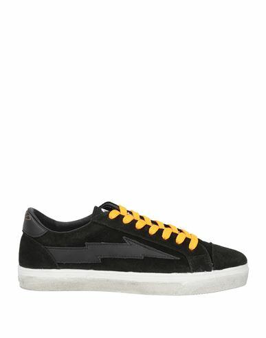 Sanyako Man Sneakers Black Soft Leather, Textile fibers Cover