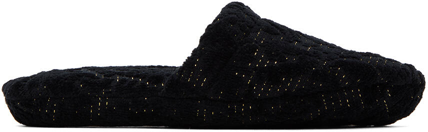 Versace Underwear Black Barocco Slippers Cover