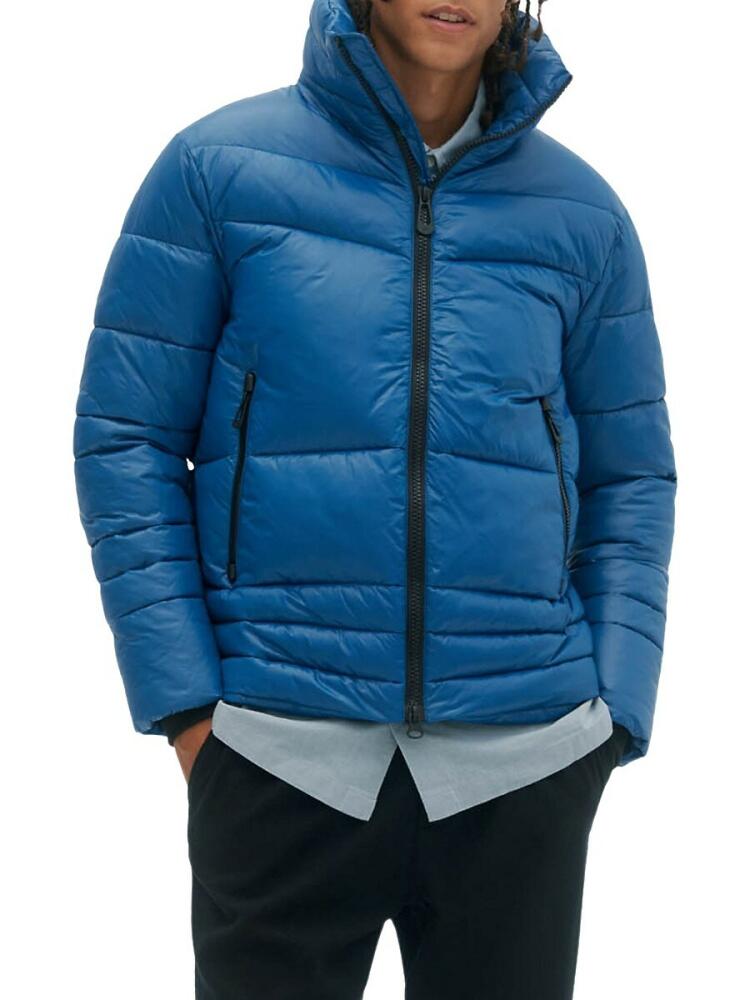 NOIZE Men's Kobe Mock Neck Puffer Jacket - Steel Blue Cover