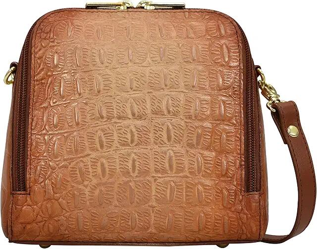 Anuschka 668 Zip Around Travel Organizer (Croc Embossed Caramel) Bags Cover