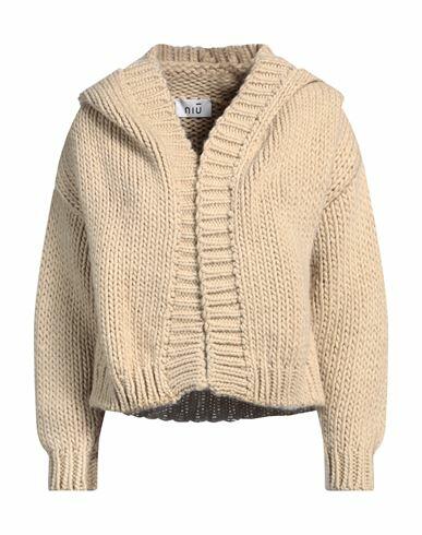 Niū Woman Cardigan Beige Acrylic, Virgin Wool Cover