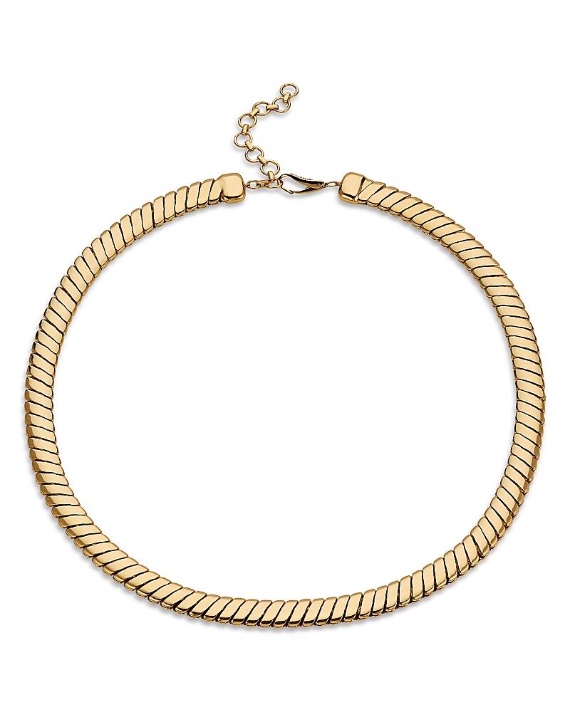 Nadri Sunlight Pave Clasp Ribbed Collar Necklace in 18K Gold Plated, 1618 Cover