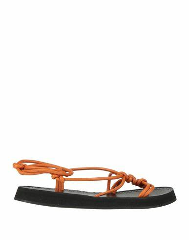 Hereu Woman Thong sandal Orange Soft Leather Cover