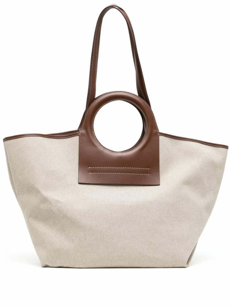 Hereu large Cala leather tote bag - Neutrals Cover