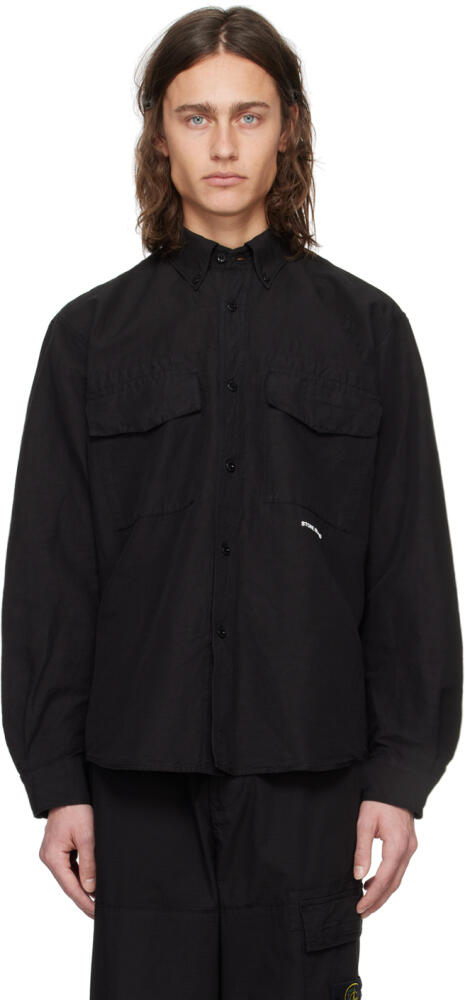 Stone Island Black Spread Collar Shirt Cover