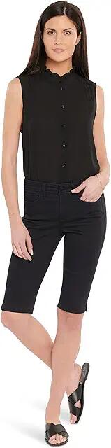 NYDJ Petite Bike Capris Riveted Sideseam Slits in Black (Black) Women's Clothing Cover