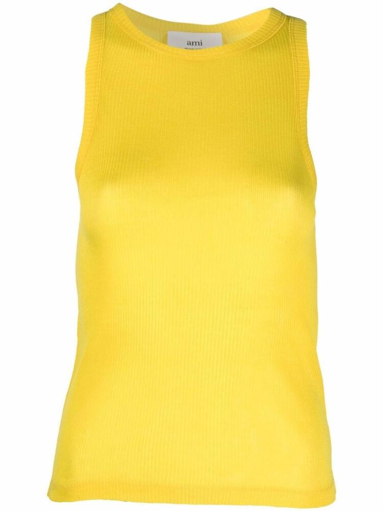 AMI Paris sleeveless jersey top - Yellow Cover