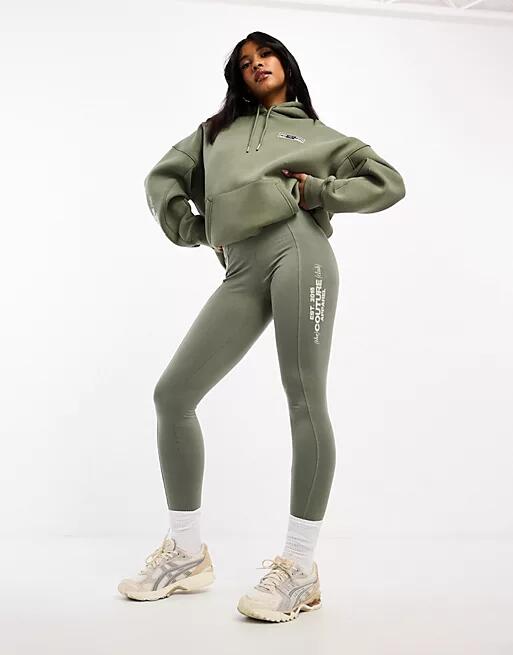 The Couture Club logo leggings in khaki-Green Cover