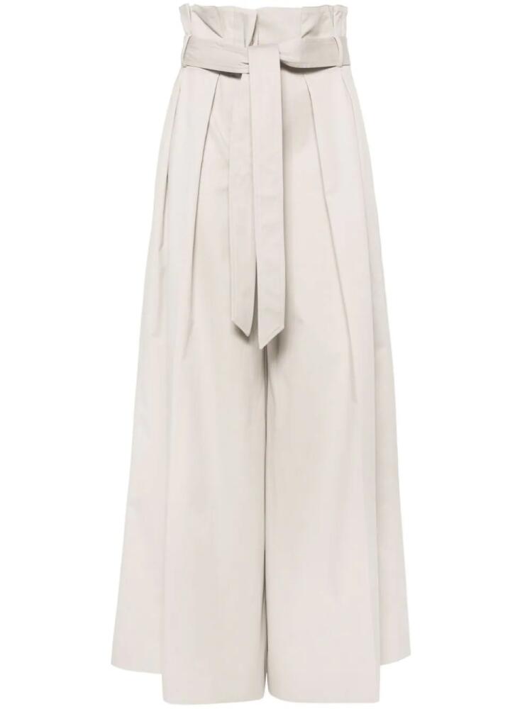 Moschino pleated twill wide trousers - Neutrals Cover