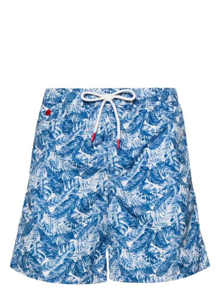 Kiton logo-embroidered swim shorts - White Cover