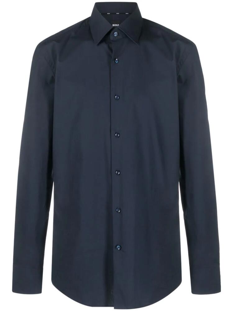 BOSS tailored stretch-cotton shirt - Blue Cover