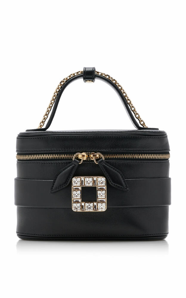 Roger Vivier - Crystal-Buckle Leather Vanity Micro Bag - Black Cover