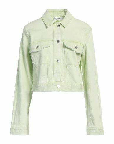 Des_phemmes Woman Denim outerwear Light green Cotton, Elastane Cover