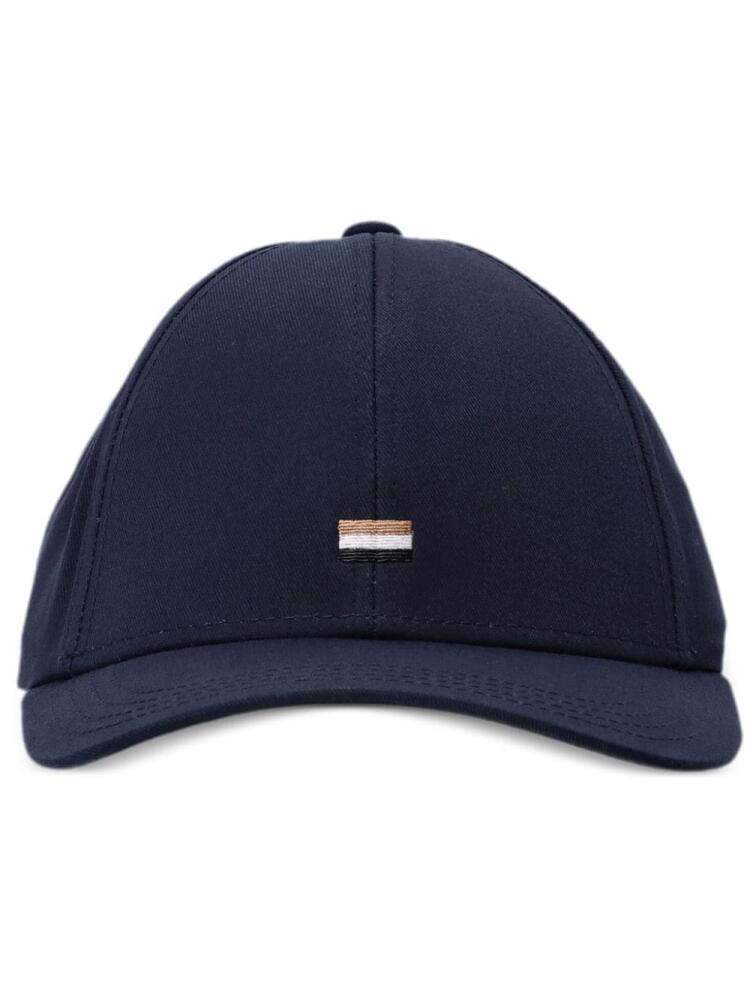 BOSS stripe-embroidered cotton cap - Blue Cover