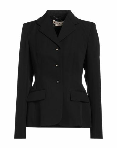 Marni Woman Blazer Black Virgin Wool Cover