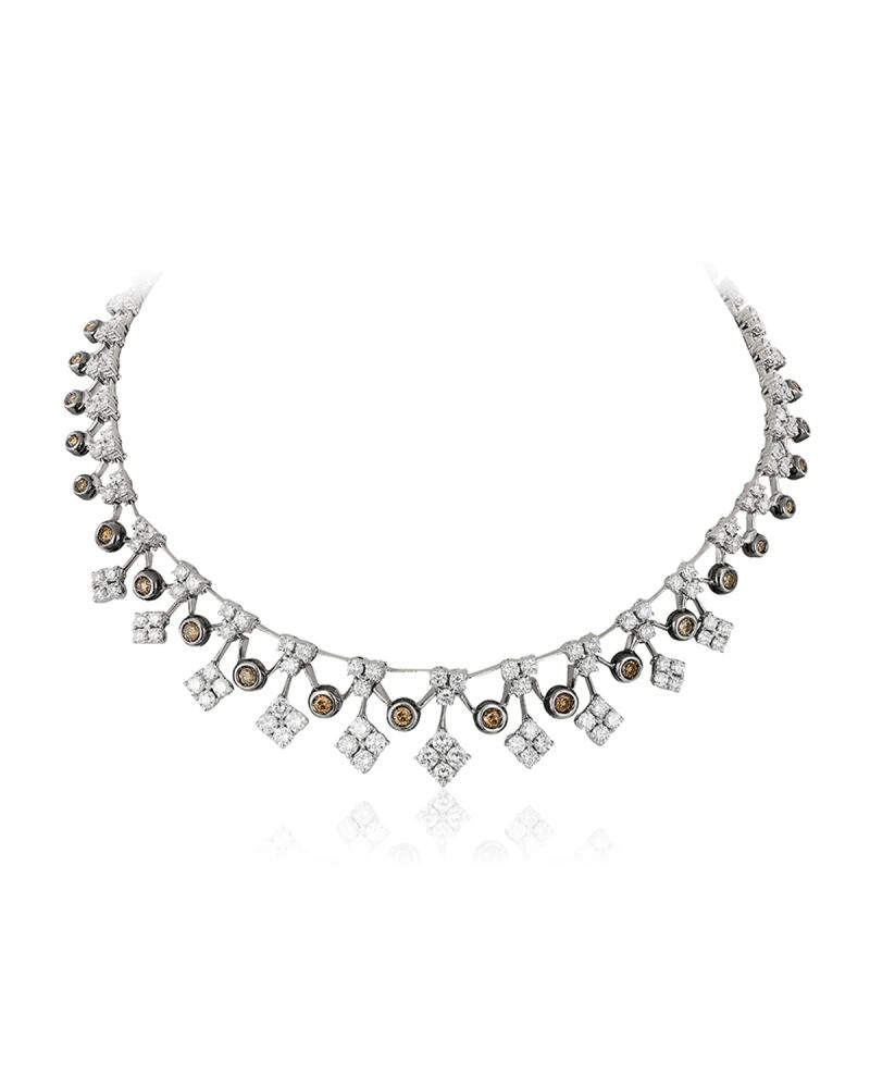 Andreoli 18K White Gold White and Brown Diamond Necklace Cover