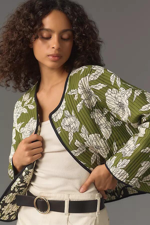 By Anthropologie Quilted Reversible Jacket Cover