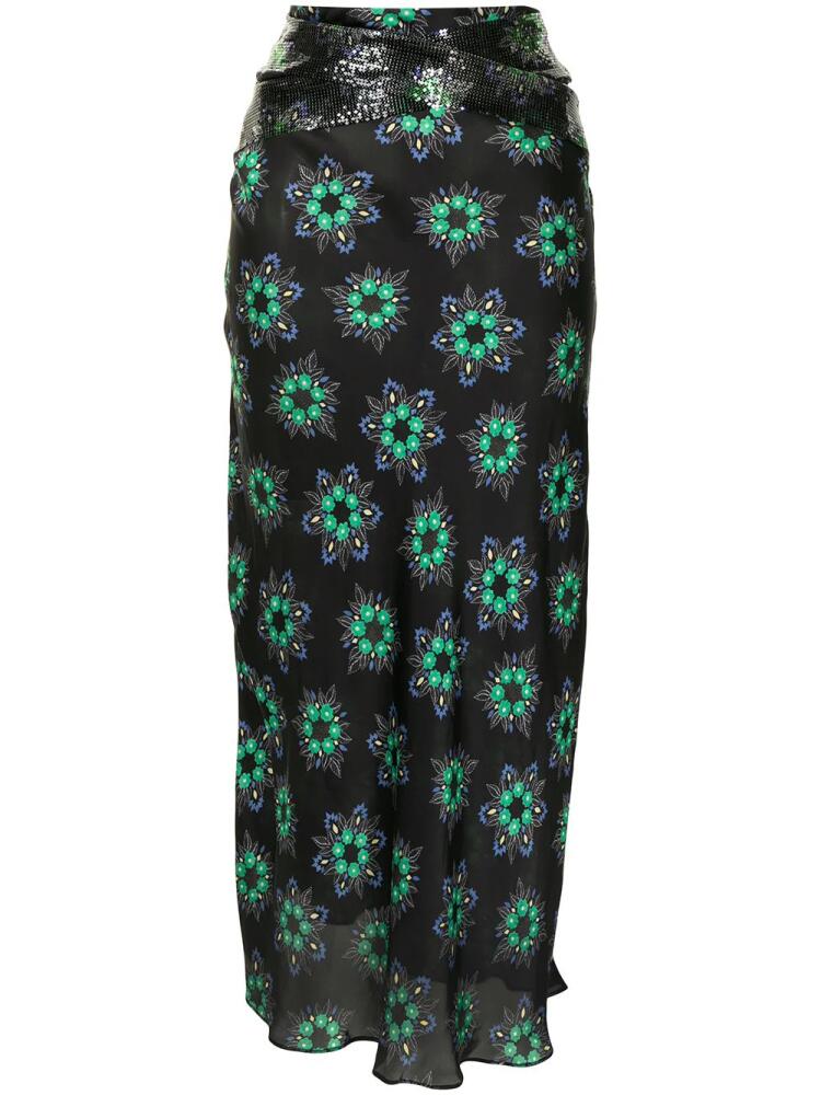 Rabanne floral-print midi skirt - Black Cover