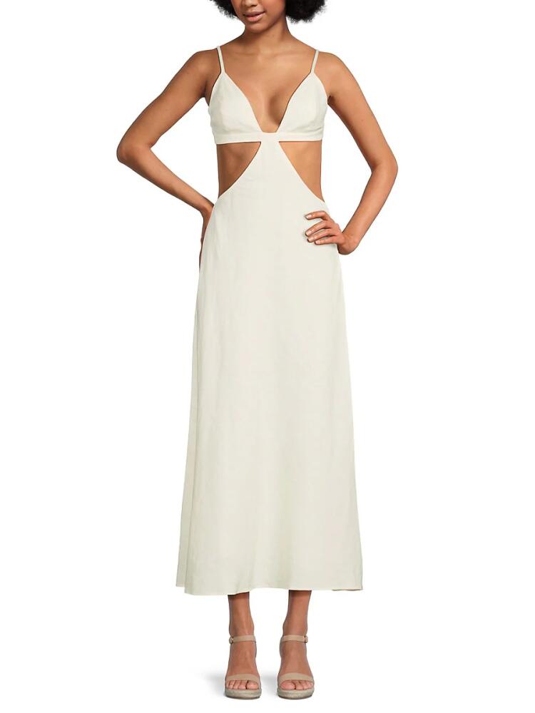 Cult Gaia Women's Selah Cut Out Linen Blend Midi Dress - Off White Cover