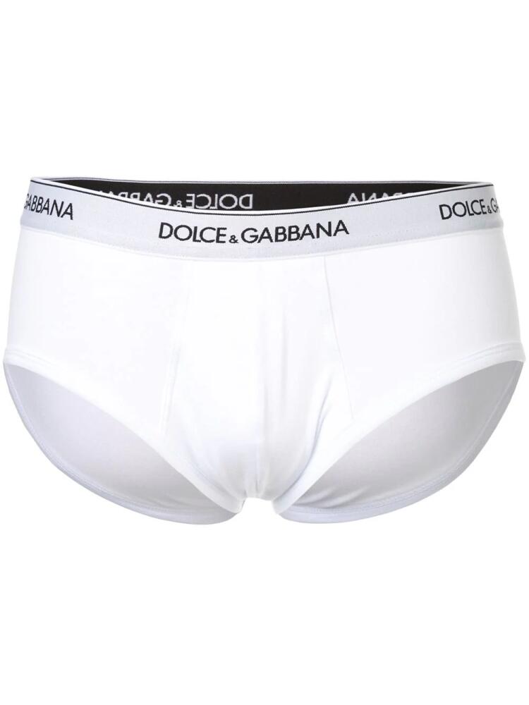 Dolce & Gabbana Brando logo-waistband briefs (pack of two) - White Cover