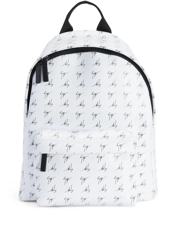 Giuseppe Zanotti Bud logo-print backpack - White Cover