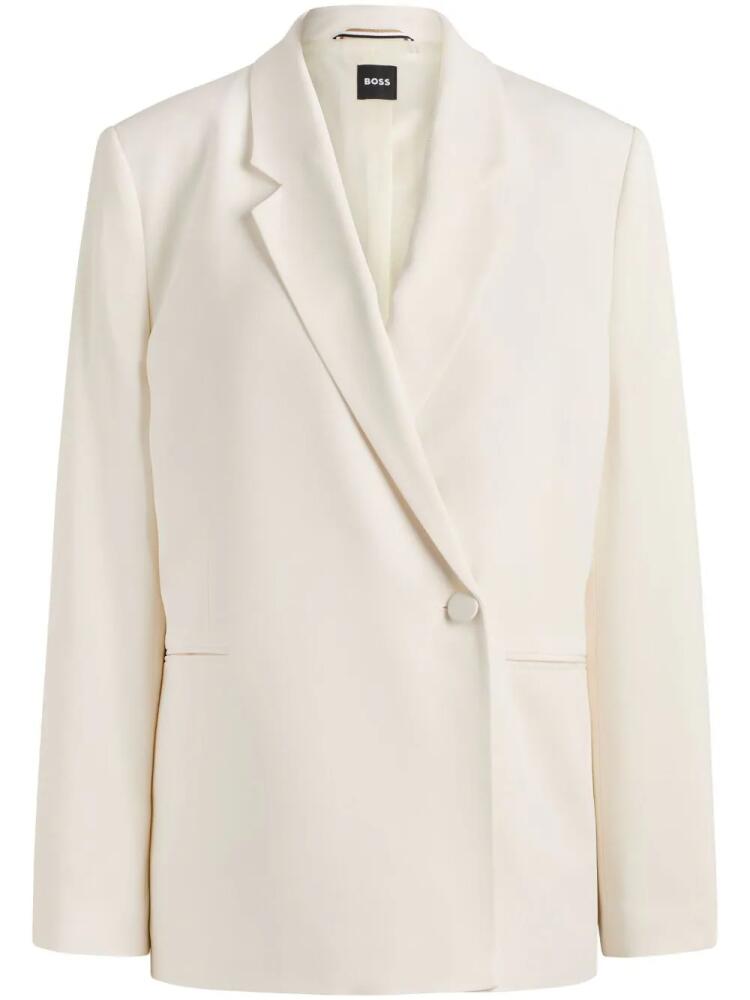 BOSS off-centre buttoned blazer - White Cover