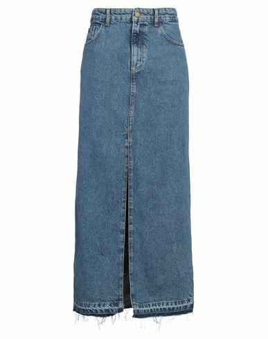 Philosophy Di Lorenzo Serafini Woman Denim skirt Blue Cotton, Lyocell Cover