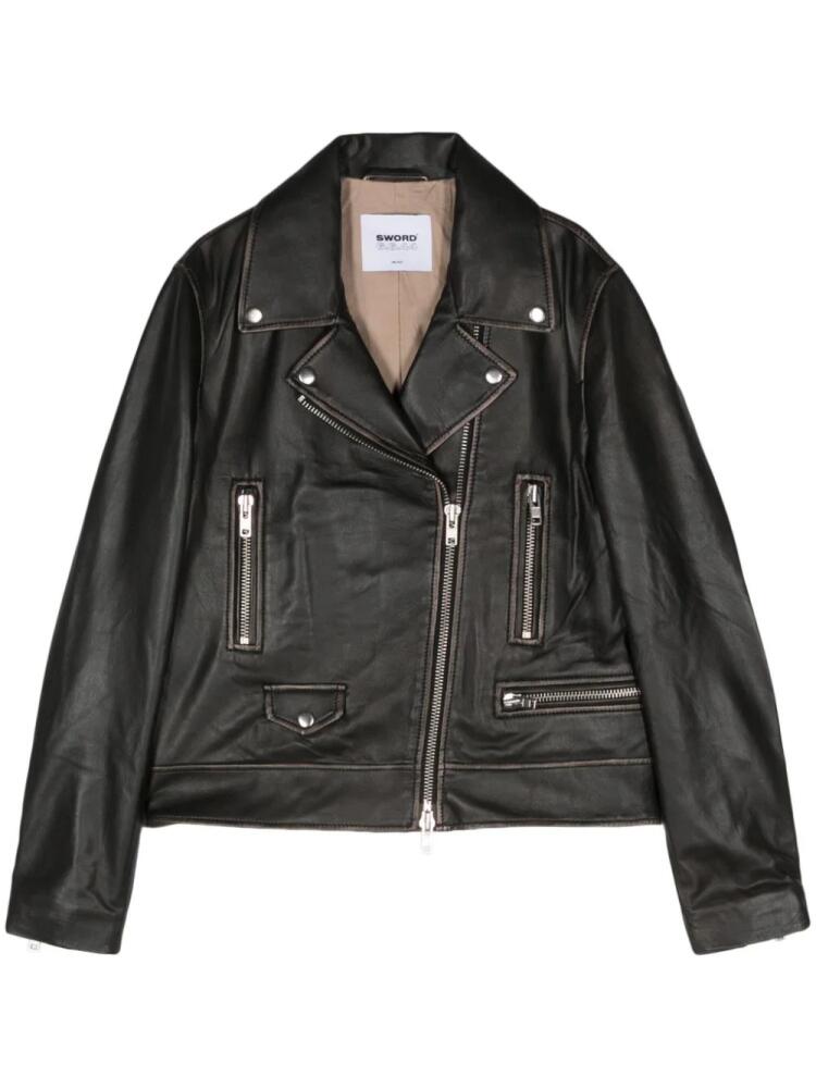 S.W.O.R.D 6.6.44 leather biker jacket - Brown Cover