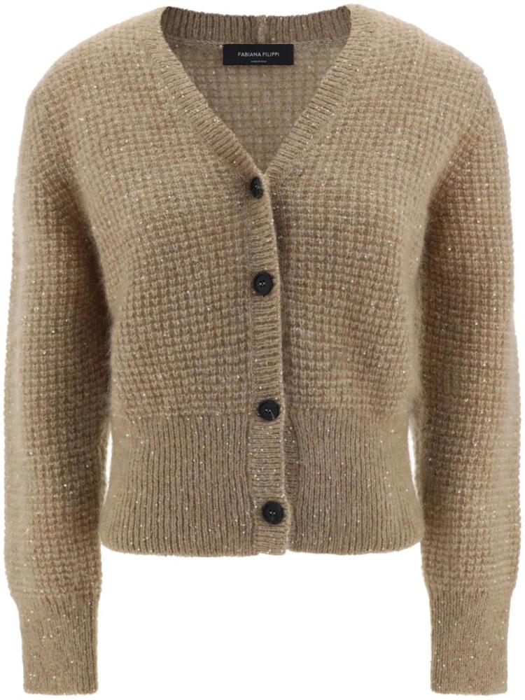 Fabiana Filippi Maglione waffle-knit cardigan - Brown Cover