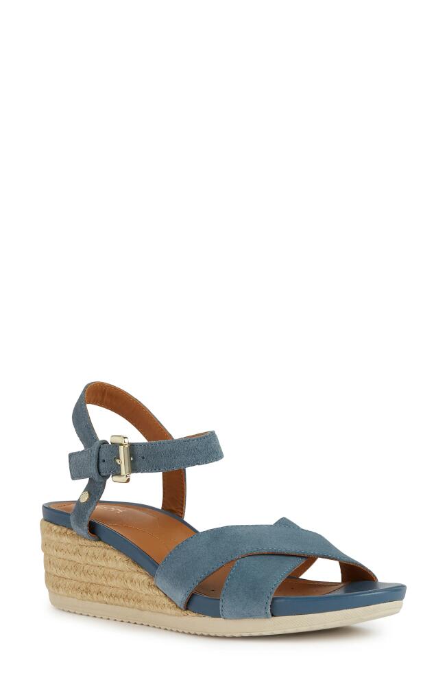 Geox Ischia Corda Espadrille Wedge Sandal in Blue Cover