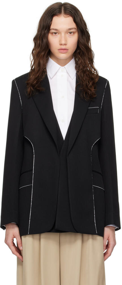 Victoria Beckham Black Paneled Blazer Cover