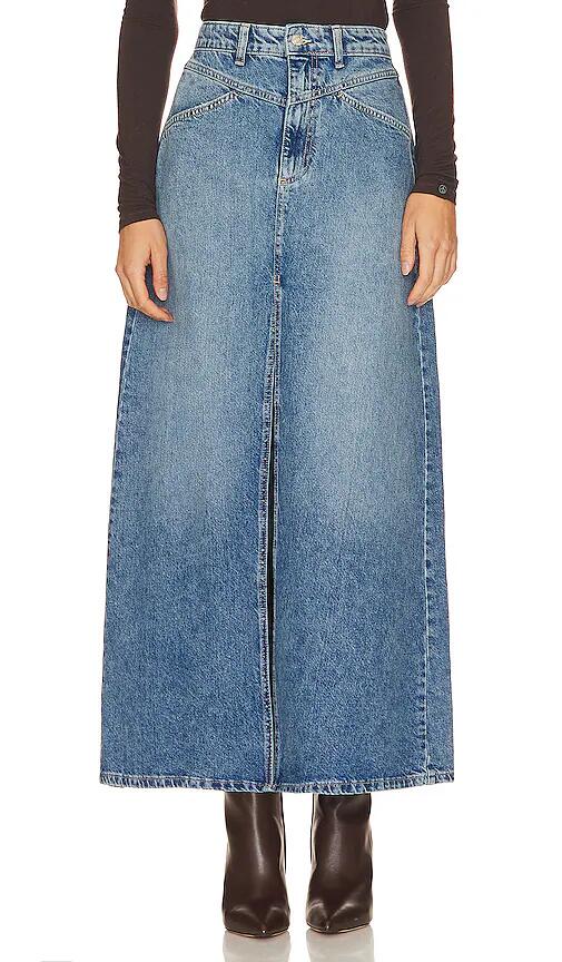 Free People x We The Free Come As You Are Denim Maxi Skirt in Blue Cover