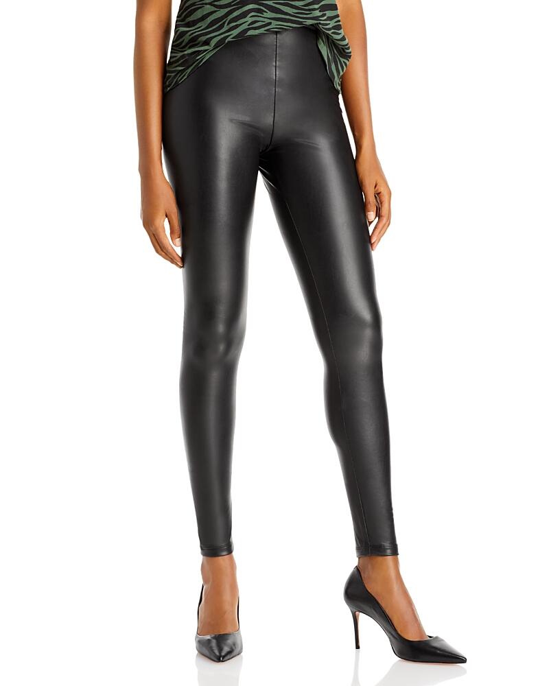 Aqua Faux Leather High Waist Leggings - Exclusive Cover