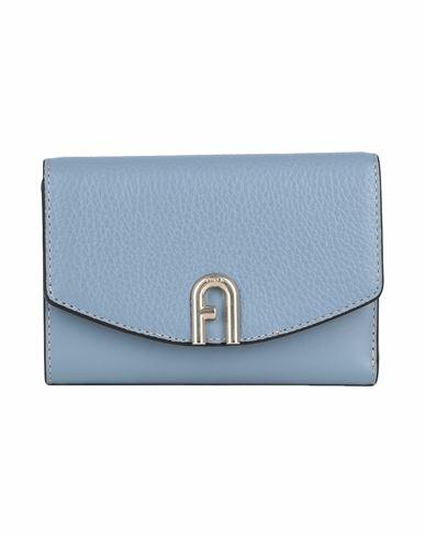 Furla Furla Primula M Compact Wallet Woman Wallet Slate blue Leather Cover